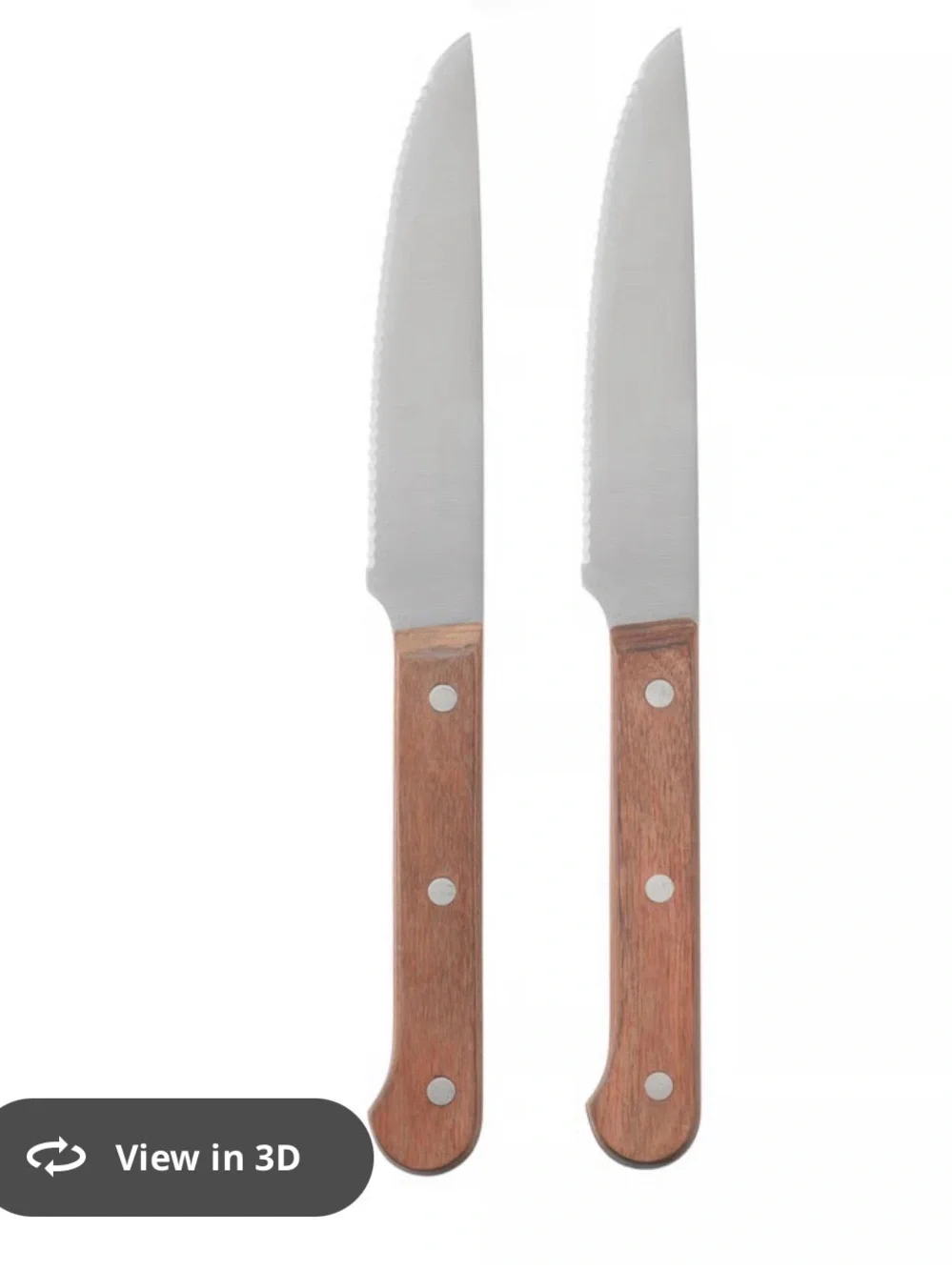 New IKEA LINDRIG 2 Pack Dark Brown Knife 24 cm (9 ½ 